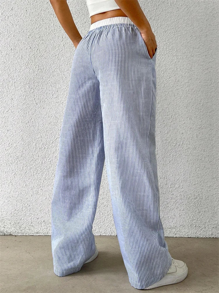 Heidi-Mode | Gestreifte Hose mit Weitem Bein