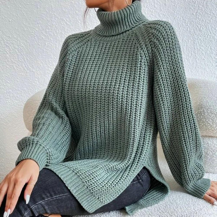 Damen Rollkragenpullover mit Lockerer Passform | Langarm