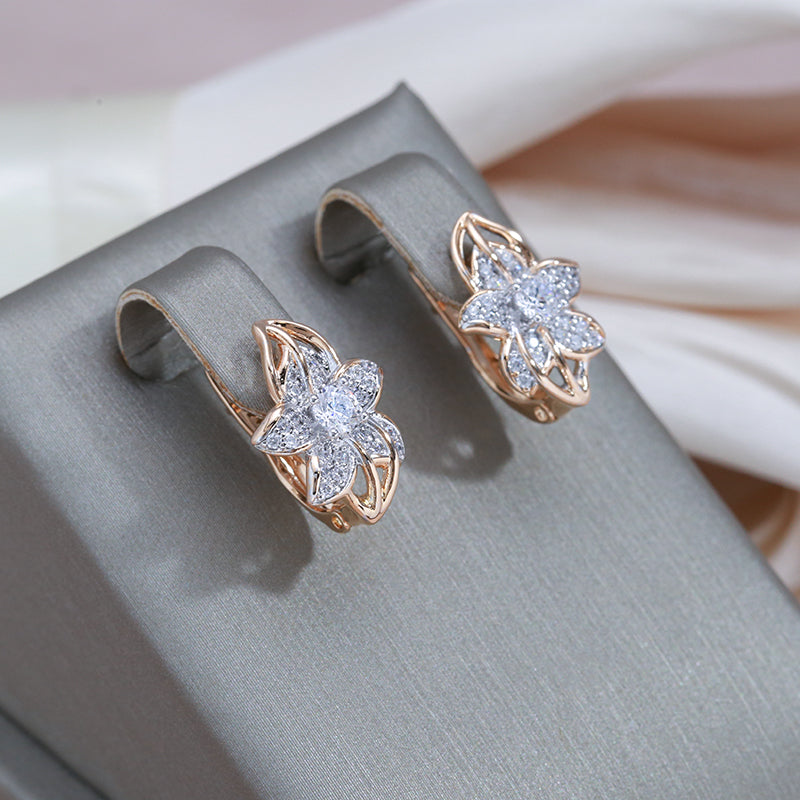 Elegante Ohrringe aus Roségold und Kristall