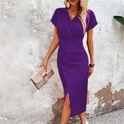 Damen Wickelkleid Mit Kurzarm | Midi
