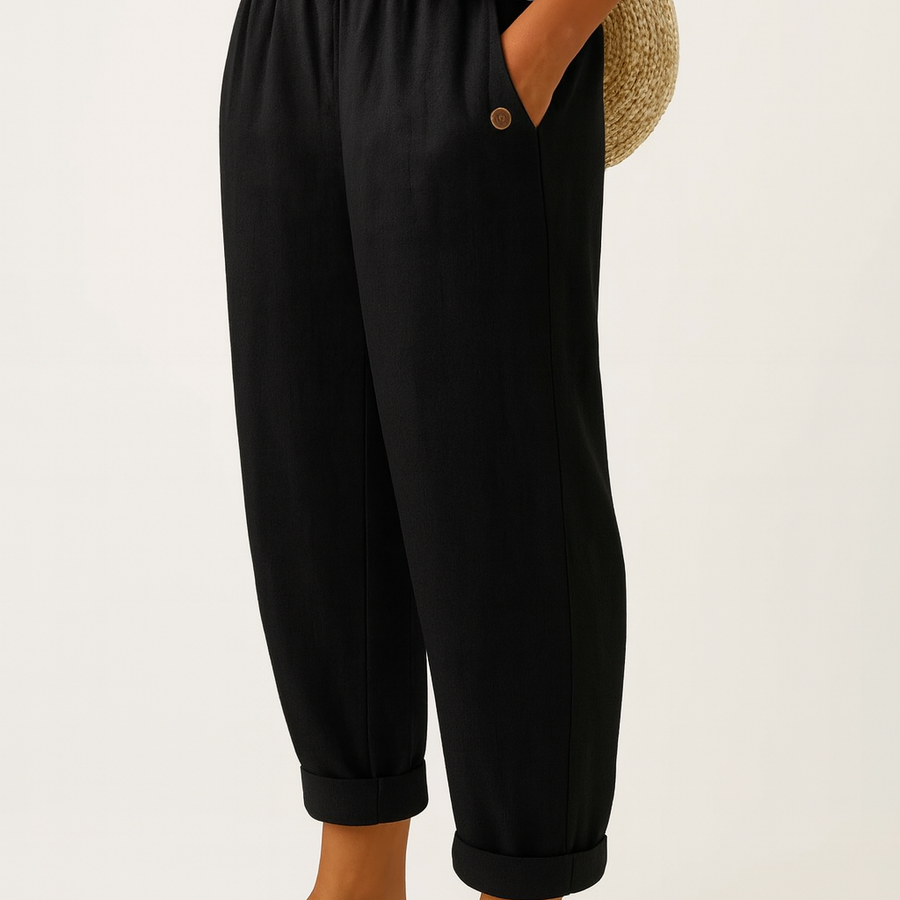 Romina™ Zeitlose Leinenhose | Leinen-Baumwolle Damenhose