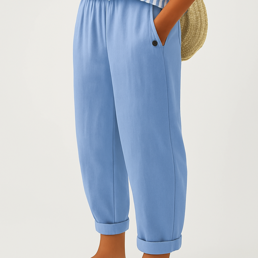 Romina™ Zeitlose Leinenhose | Leinen-Baumwolle Damenhose