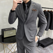 Slim-Fit Dreiteiler Herrenanzug | Markante Silhouette & Souveräner Auftritt