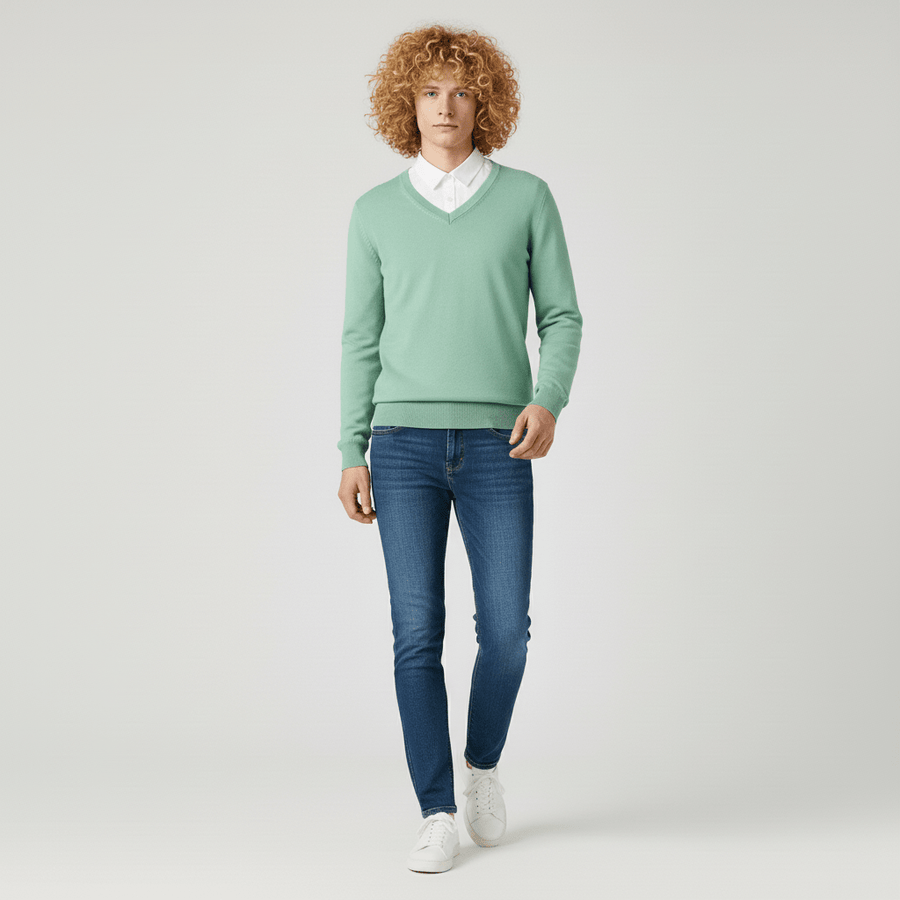 Slim-Fit V-Ausschnitt Pullover - Keanu
