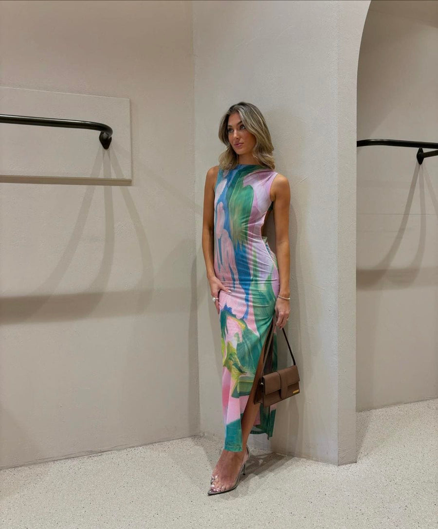 Hannelore | Sinnliches Maxikleid mit verführerischem Rückenausschnitt