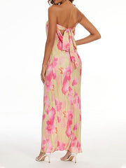 Theresia | Blumendruck Bandeau Maxikleid - stilvoll & feminin