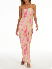Theresia | Blumendruck Bandeau Maxikleid - stilvoll & feminin