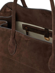 Große Damen Shopper Tasche – Strukturierte Schultertasche Wildleder/Leder