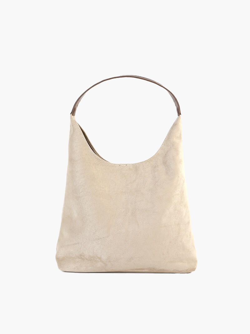 Elegante vegane Wildleder-Tasche – Geräumige Schulterhandtasche