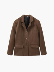Damen Kunstwildlederjacke – Eleganter Blazer im modernen Schnitt