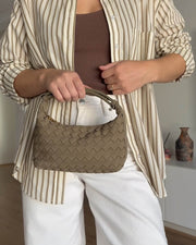 Mica Geflochtene Wildleder-Ledertasche