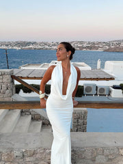 Venice Deep V-Ausschnitt Maxikleid