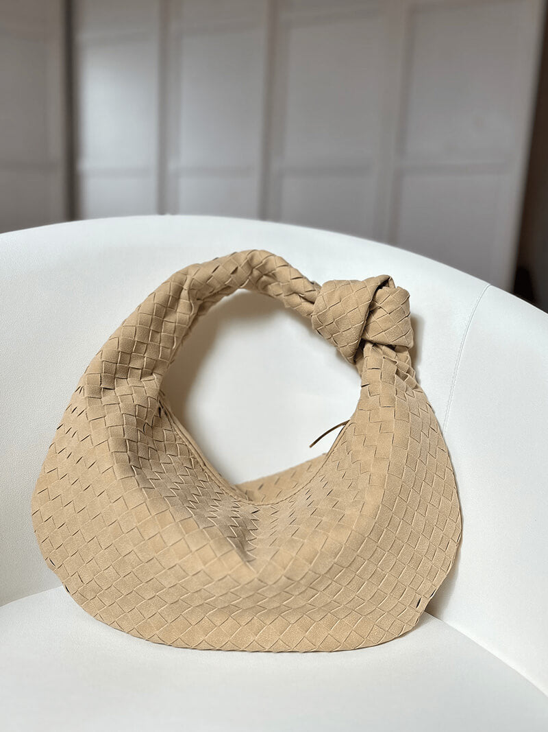 Medium suede woven Tasche