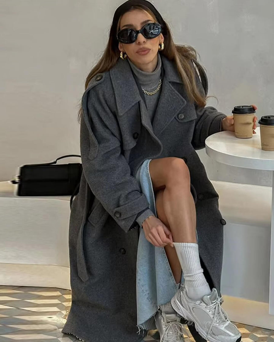 Sandra | Damen Stilvoller und Vielseitiger Wollmantel