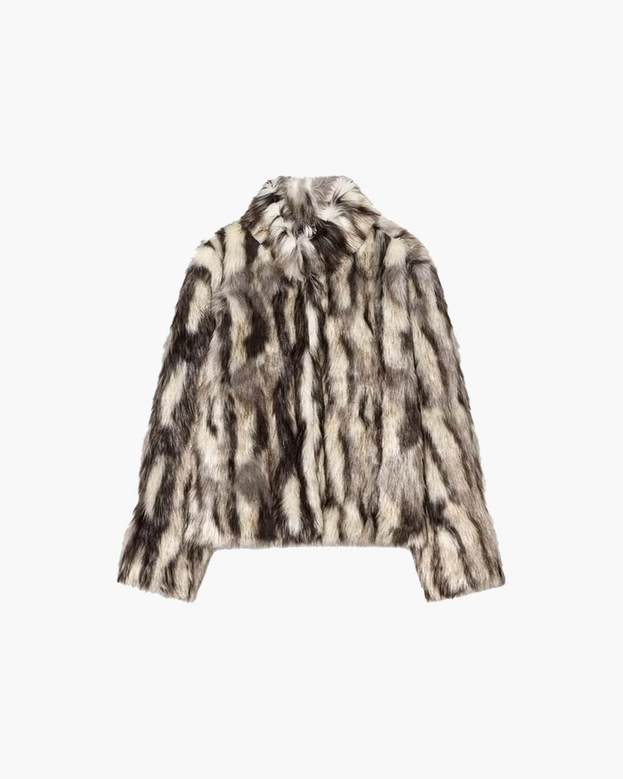 Josie Leopard Kunstfellmantel