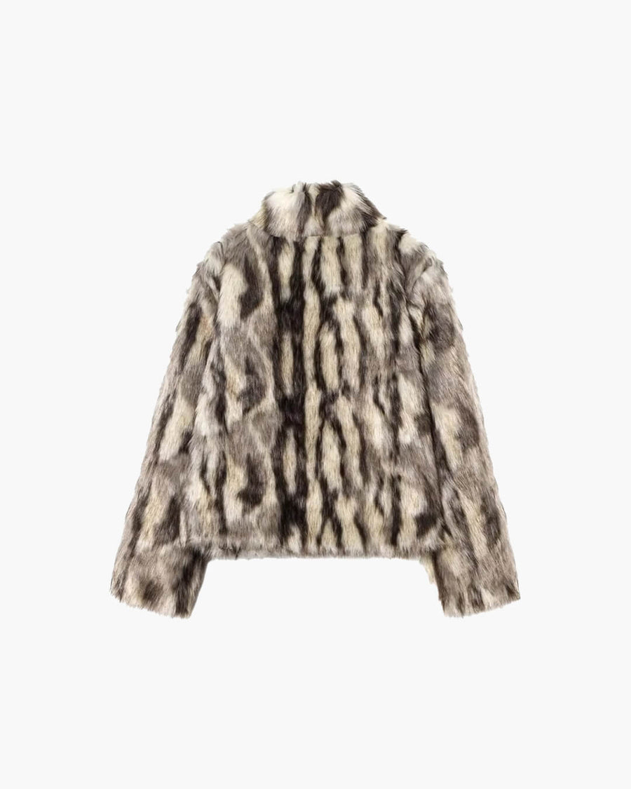 Josie Leopard Kunstfellmantel