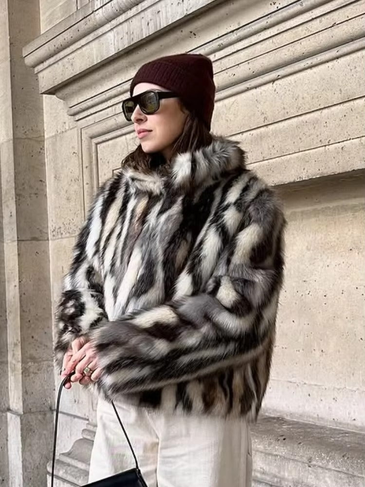 Josie Leopard Kunstfellmantel