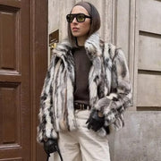 Josie Leopard Kunstfellmantel