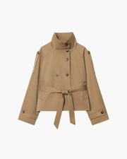 Kerstin | Damen Kurzer Winter-Trenchcoat mit Gürtel