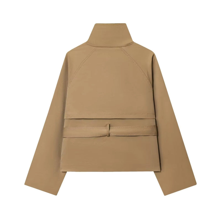 Kerstin | Damen Kurzer Winter-Trenchcoat mit Gürtel