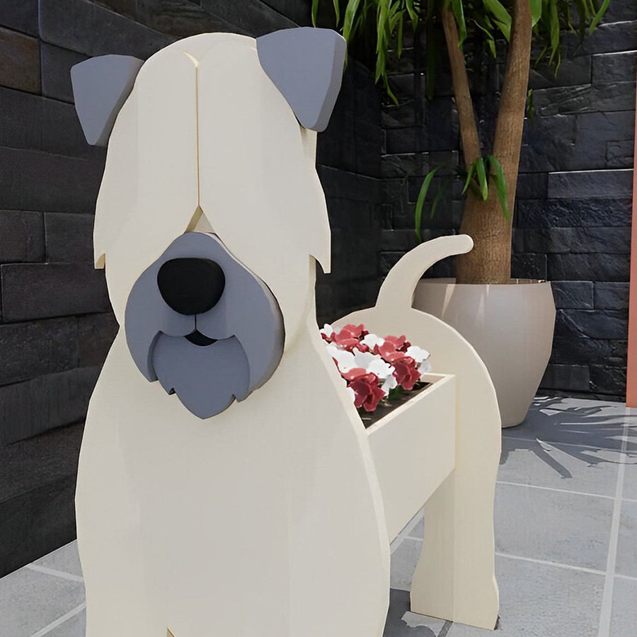 Blumentopf mit weicher Beschichtung für Wheaten Terrier