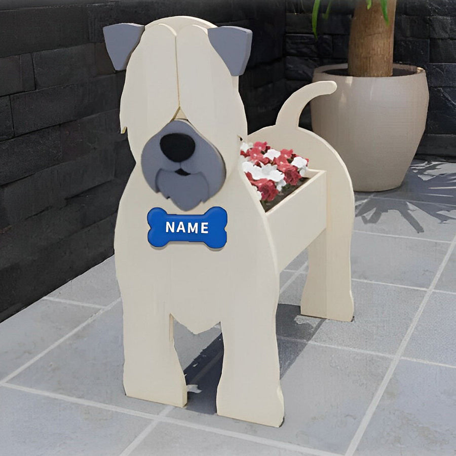 Blumentopf mit weicher Beschichtung für Wheaten Terrier