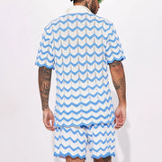 Sommer Set Herren | Polo & Shorts im Wellen-Design