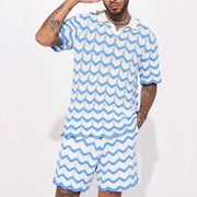 Sommer Set Herren | Polo & Shorts im Wellen-Design