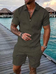 Sommer Set Herren | Polo & Shorts mit Kontrast-Details