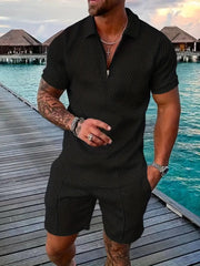 Sommer Set Herren | Polo & Shorts mit Kontrast-Details