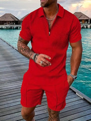 Sommer Set Herren | Polo & Shorts mit Kontrast-Details
