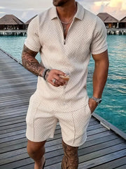 Sommer Set Herren | Polo & Shorts mit Kontrast-Details