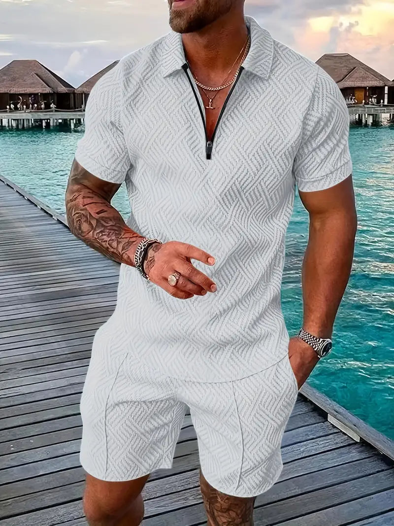 Sommer Set Herren | Polo & Shorts mit Kontrast-Details