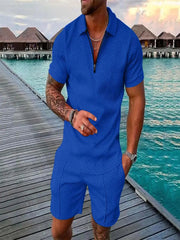 Sommer Set Herren | Polo & Shorts mit Kontrast-Details