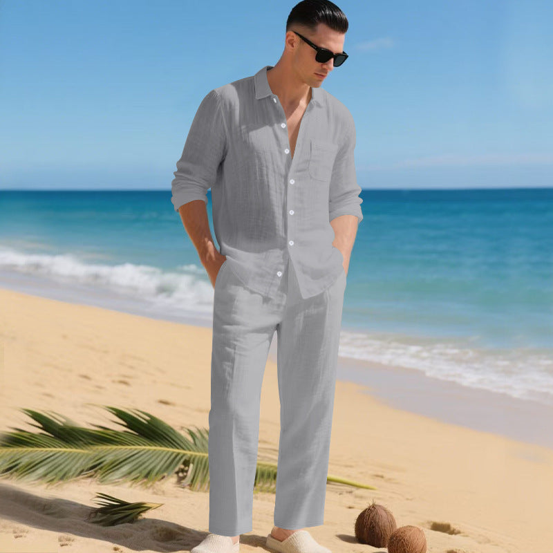 Sommer Zweiteiler Herren | Leinenhemd & Hose im Set