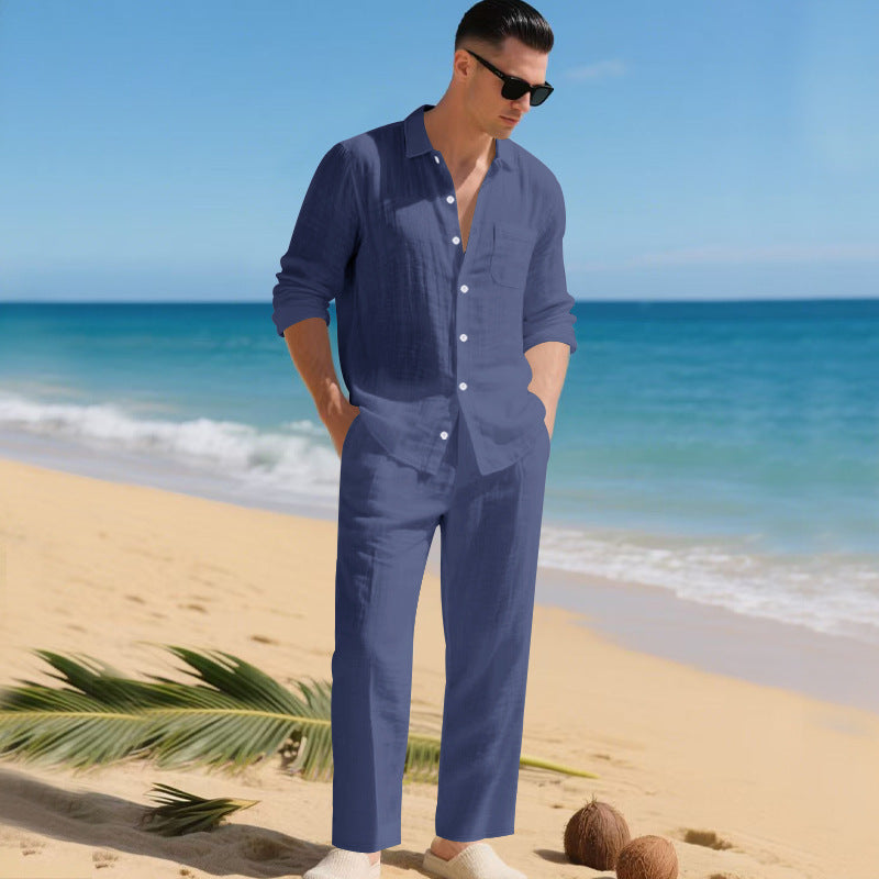 Sommer Zweiteiler Herren | Leinenhemd & Hose im Set