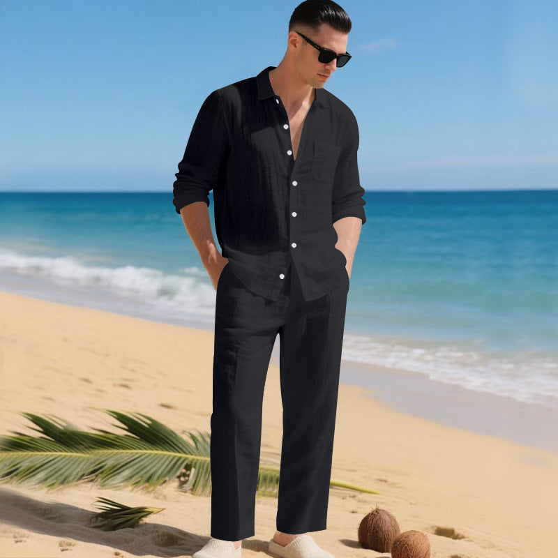 Sommer Zweiteiler Herren | Leinenhemd & Hose im Set