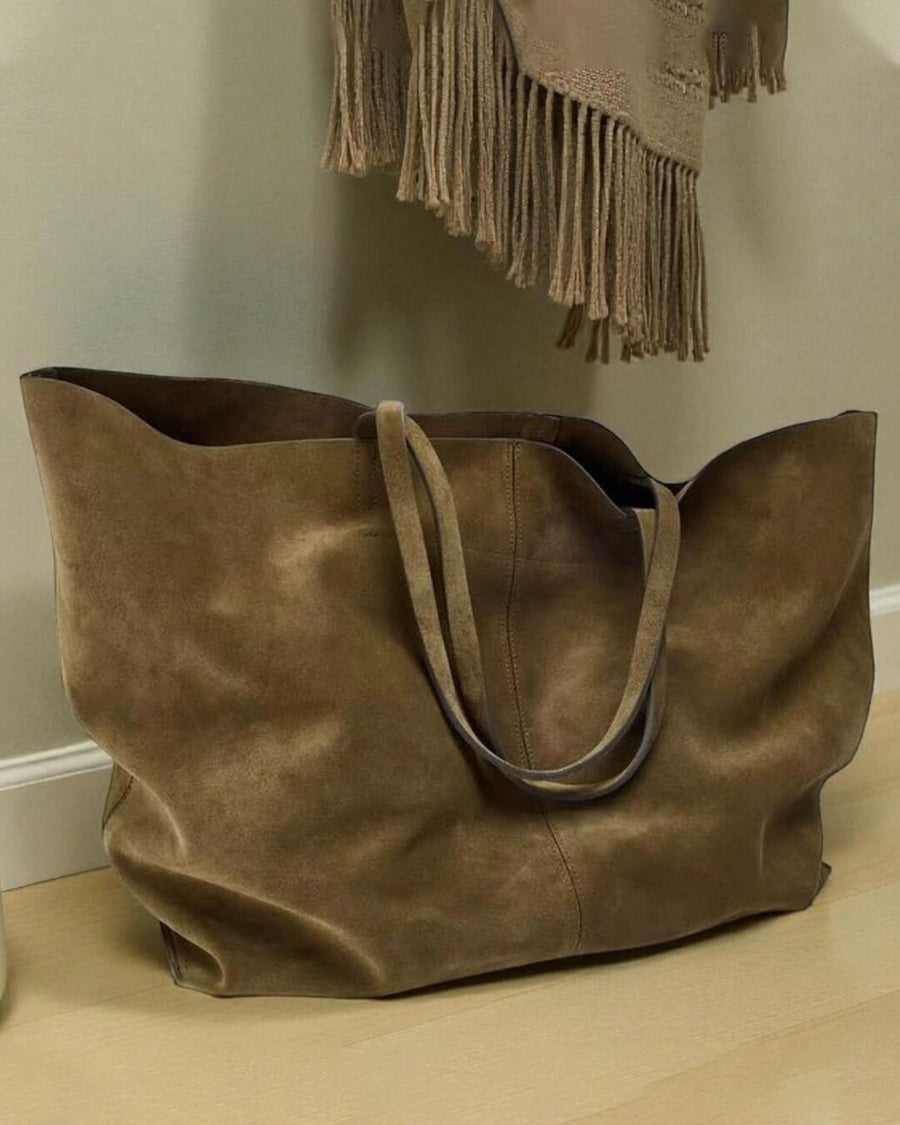 Cynthia Große Wildleder-Shopper Tasche