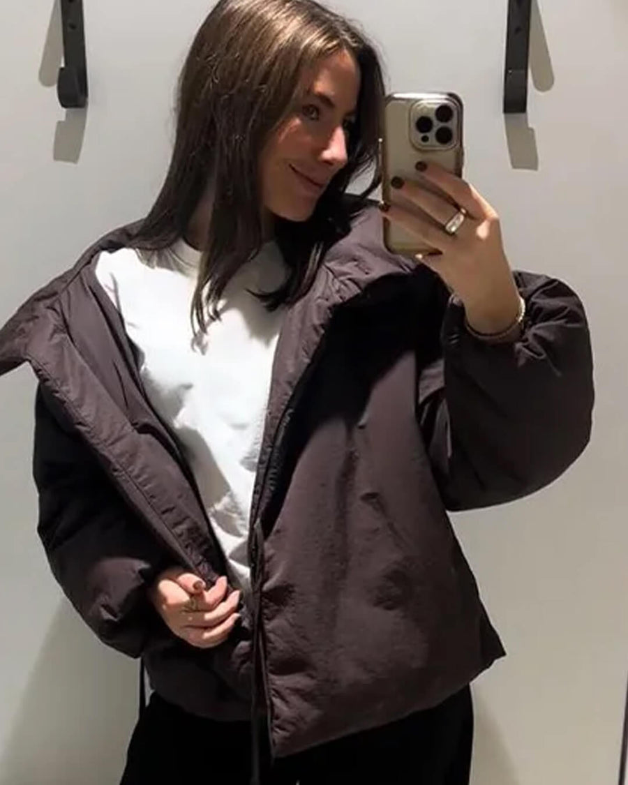 Suzy Stehkragen Bindegürtel Steppjacke