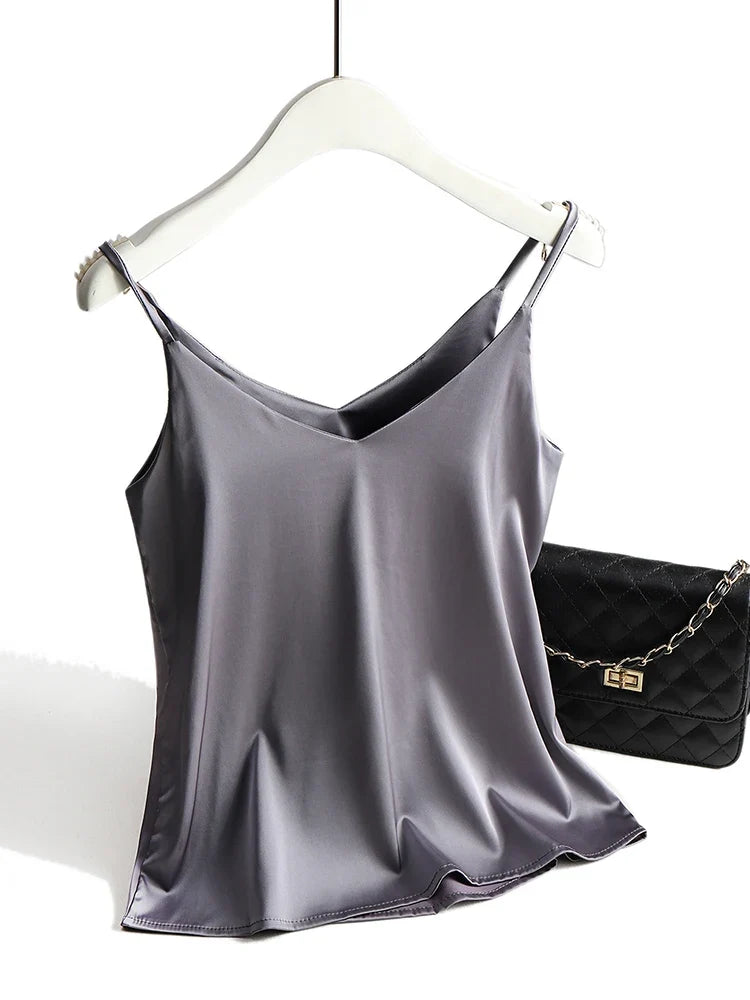 Top con spalline sottili | Top in raso da donna
