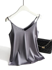 Top con spalline sottili | Top in raso da donna