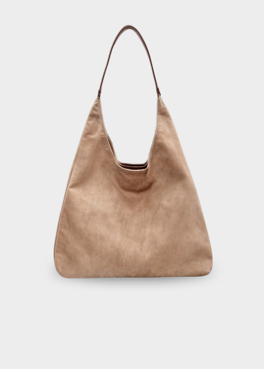 Wildleder Handtasche Damen – Umhängetasche mit Schnalle