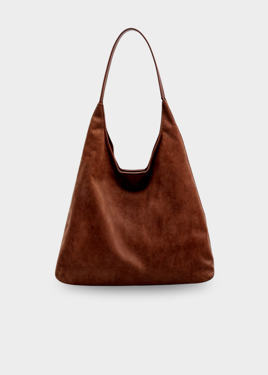 Wildleder Handtasche Damen – Umhängetasche mit Schnalle