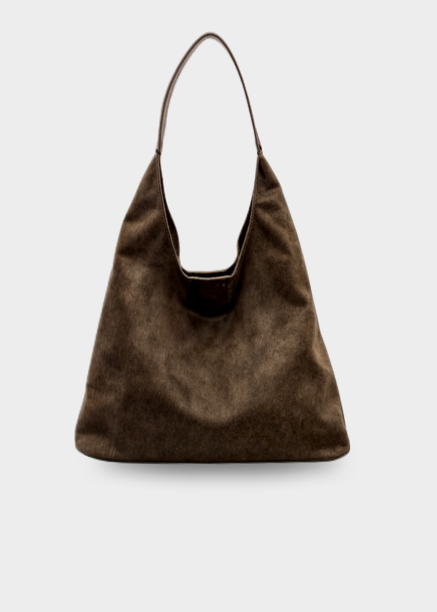 Wildleder Handtasche Damen – Umhängetasche mit Schnalle