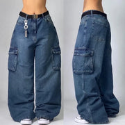 Damen Jeans – Baumwolle – Baggy Streetwear Stil – Weite Passform
