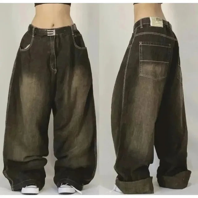 Damen Jeans – Baumwolle – Baggy Streetwear Stil – Weite Passform