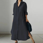 Lockeres langärmeliges Maxikleid für Damen