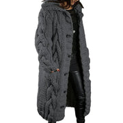 Strickmantel Damen Lang mit Kapuze