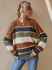 Strickpullover Damen Oversized Gestreift