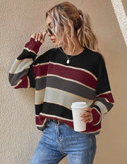 Strickpullover Damen Oversized Gestreift